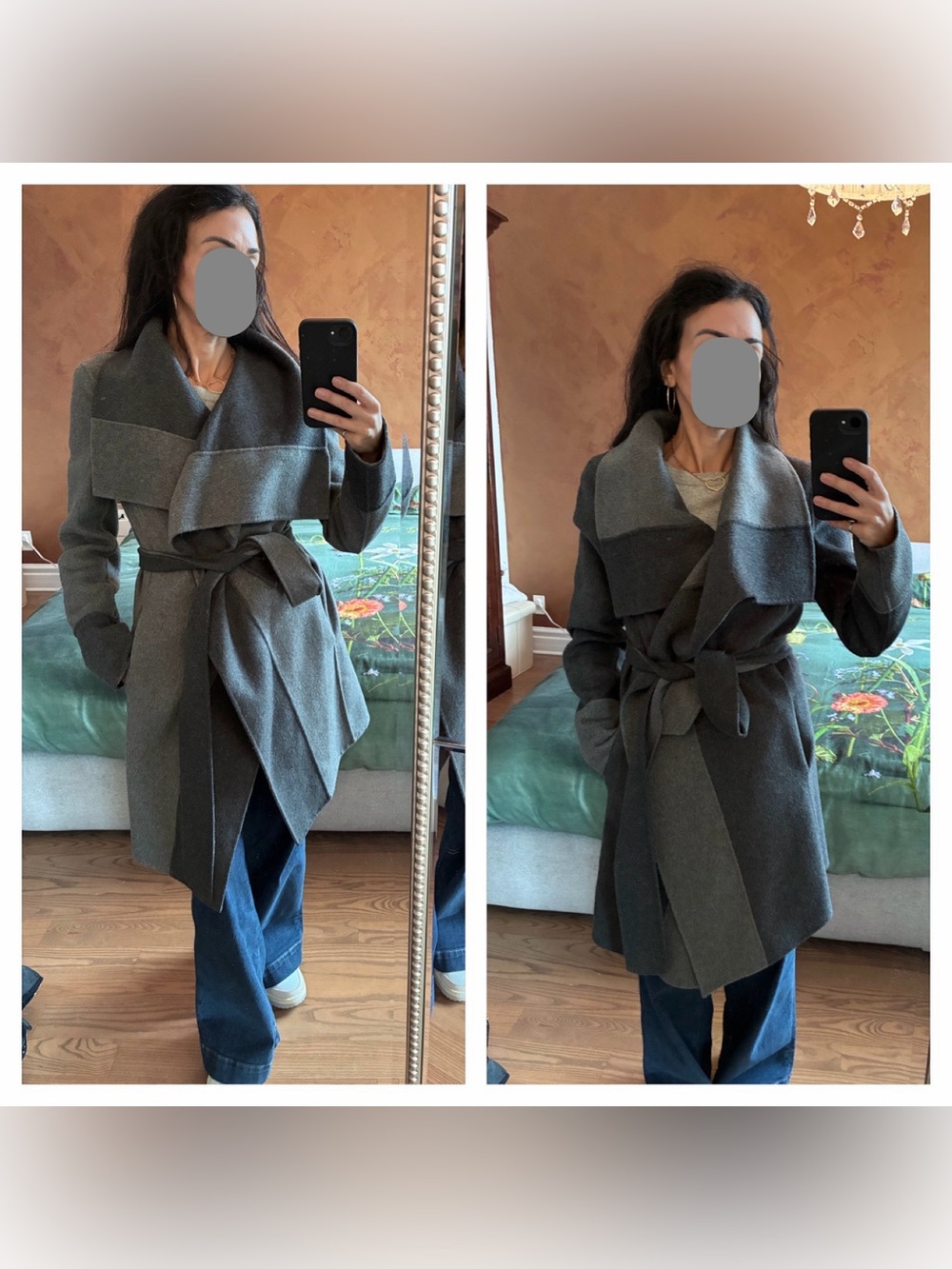 Diane Von Furstenberg Reversible Wool Wrap Coat or Oversized Cardigan